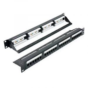 1U 24 Port CAT5E Unshielded UTP Network Patch Panel